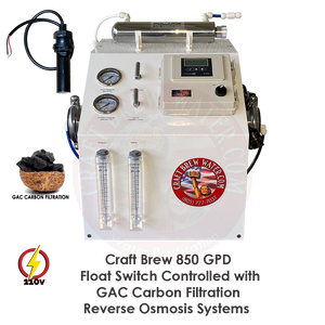 Craft Brew 850 GPD Float Switched Controlled GAC Reverse Osmosis System