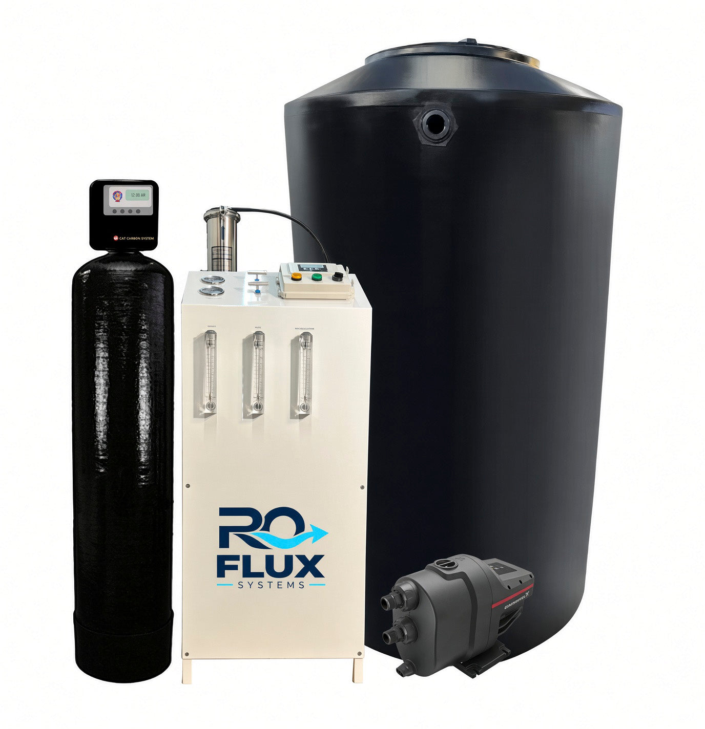 RO FLUX 2000 GPD Whole House Reverse Osmosis System with Scala1 Pump and 165 Gallon Tank
