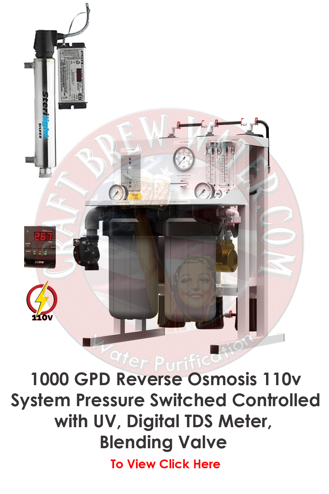 Craft Brew 1000 110v Pressure Switch Brewing RO