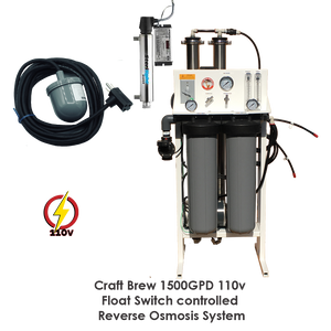 Craft Brew 1500 gpd Reverse Osmosis 110v  Float Switch Controlled with TDS Meter, UV  and Blending Valve.