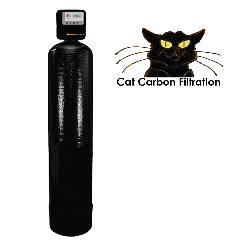 1" x 1cf Cat Carbon Filtration system tank with digital control and Cat Carbon Filtration logo