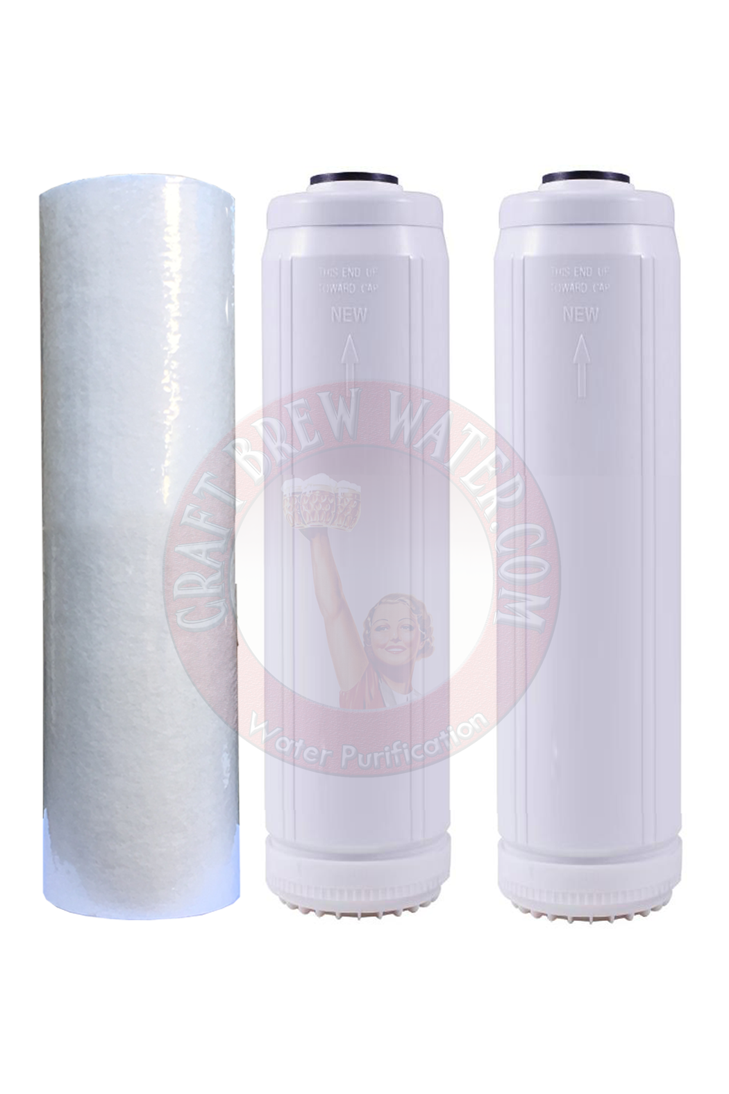 2.5" x 10" Filter Set with Gradulant Sediment Filter and 2 Chloramine Carbon Filters