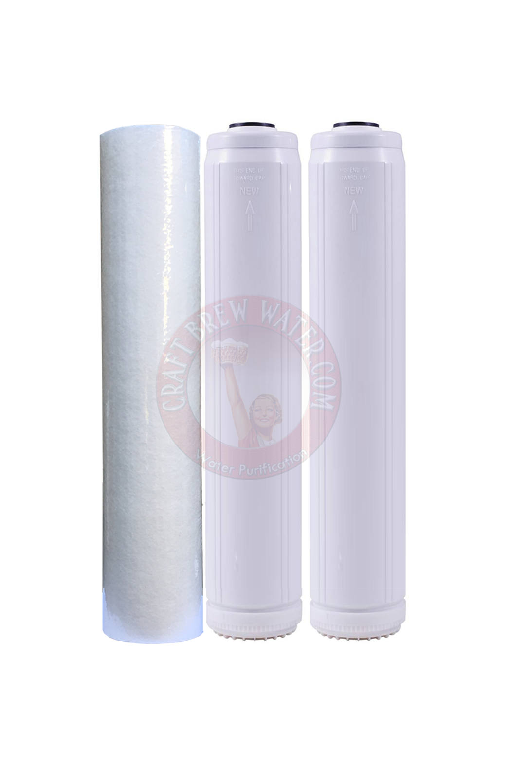 2.5" x 20" Filter Set with Gradulant Sediment Filter and 2 Chloramine Carbon Filters