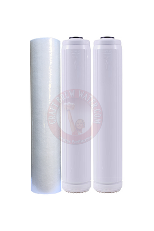 2.5" x 20" Filter Set with Gradulant Sediment Filter and 2 Chloramine Carbon Filters