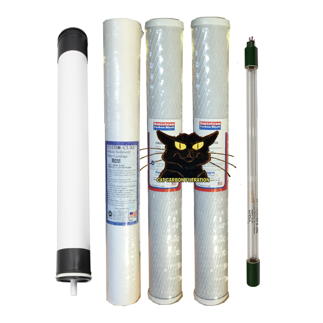 2.5" x 20" 3 Pack CAT Filter Set with 2.0 GPM Viqua UV and Membrane