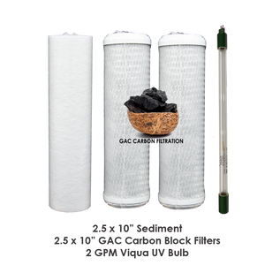 2.5 x 10" GAC Filter Set with 2.0 GPM Viqua UV Bulb