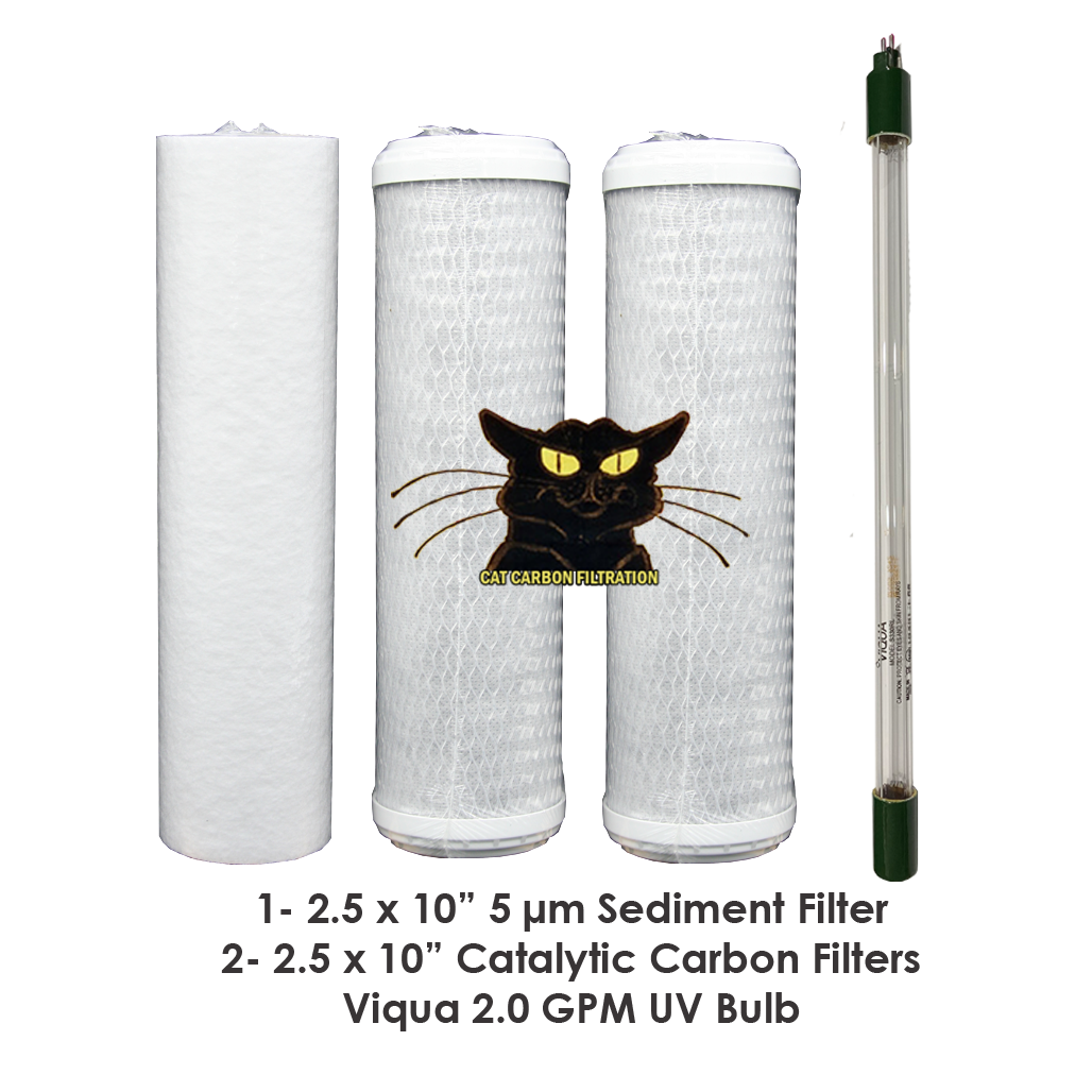 2.5 x 10" CAT Filter Set with 2.0 GPM Viqua UV Bulb