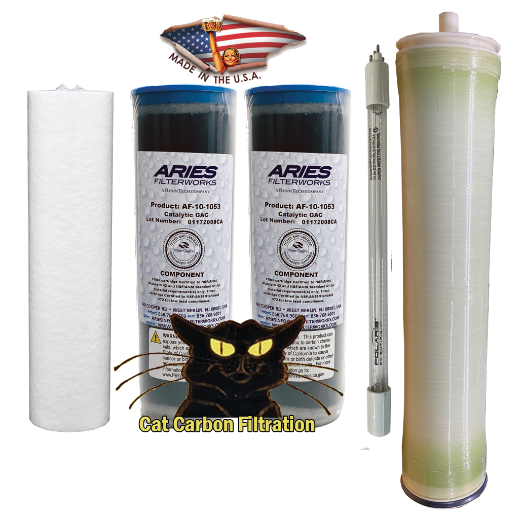 2.5 x 10 CAT Filter Set With 2.0 GPM UV Bulb and 4" x 21" Membrane