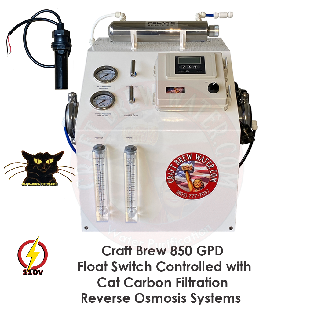 Craft Brew 850 GPD Float Switched Controlled Cat Carbon Reverse Osmosis System
