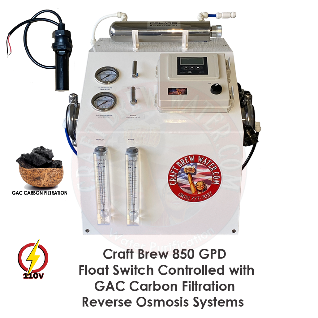 Craft Brew 850 GPD Float Switched Controlled GAC Reverse Osmosis System