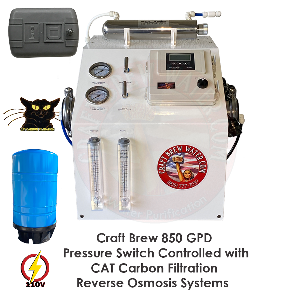 Craft Brew 850 GPD Pressure Switched Controlled Cat Carbon Reverse Osmosis System
