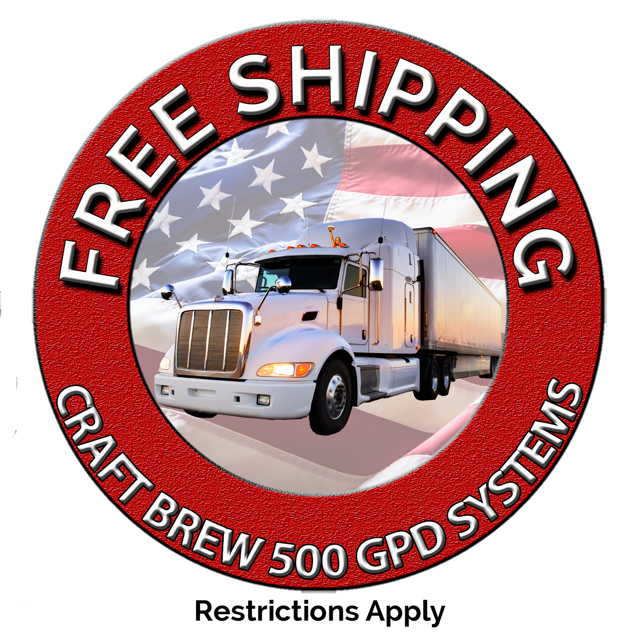 Free shipping on 500 GPD reverse osmosis brewing systems